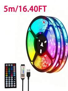 Strisce luminose LED intelligenti da 1 a 20 metri con telecomando senza fili a infrarossi, cambio di colore e sincronizzazione musicale con controllo tramite app e telecomando, alimentate tramite USB, ideali per sfondo TV, atmosfera da camera da letto e decorazioni per feste, Ognissanti, Natale, compleanni - Multicolore - Visualizzare 16