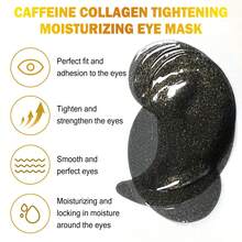 Xioimy 60片装咖啡因胶原蛋白多功能眼膜，高度保湿，平滑提亮肤色，淡化黑眼圈，对抗干燥暗沉，咖啡因胶原蛋白眼膜 - 數量 - 查看 7