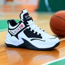 Men's Athletic Sports Shoes, High-Top Basketball Shoes, New Arrivals, Anti-Slip & Wear-Resistant, Breathable, For Teenagers & Students, White Sports Shoes, Outdoor Sneakers - Black - View 11