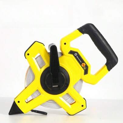 Cuộn thước dây sợi thủy tinh hai mặt phủ nylon, kích thước 30m, 50m, 100m, dùng cho kỹ sư, sân bãi và công trường.