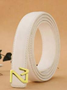 Thắt lưng nữ màu đen trơn với khóa hình chữ Z màu vàng - Thắt lưng hiện đại, phù hợp cho cả trang phục thường ngày và trang trọng. - Nhiều màu - Xem 16