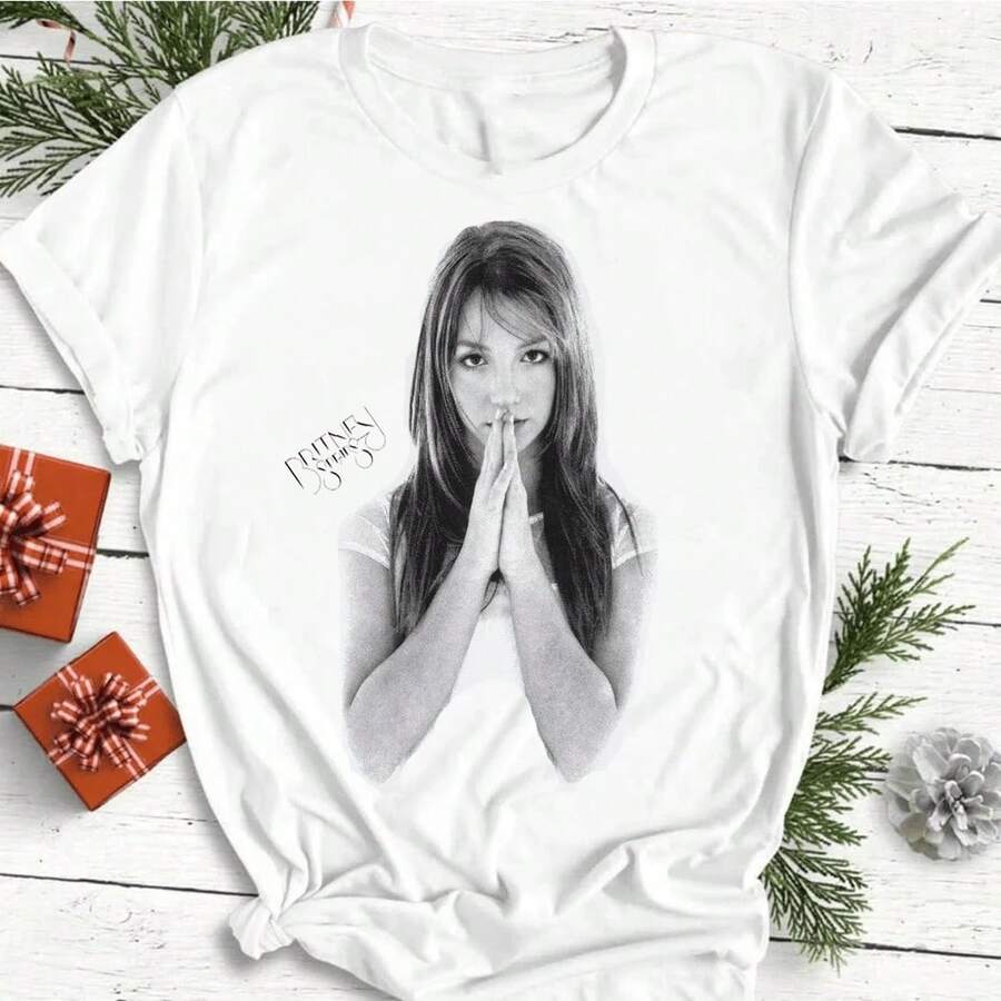Spring Outfits For Womensummer TopsVtg 00s BritneySpears The Onyx Hotel Concert Tour White Unisex T-ShirtLoose And Comfortablesummer Clothes Spring Outfits For Womensummer Clothes - White 6 - View 1