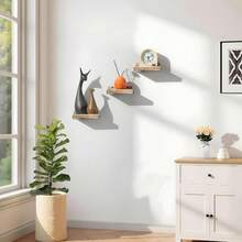 Kệ treo tường mini, kệ gỗ tự nhiên nhỏ gọn dùng để trưng bày tranh ảnh, màu gỗ Pawlownia, màu nâu nhạt. - Nhiều màu - Xem 2