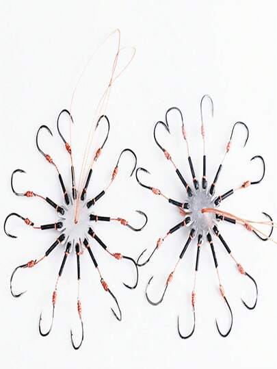 2pcs 12-Prong Swivel Hooks, Bait Explosion Hooks For Fishing Rod, Fishing Tackle Accessories