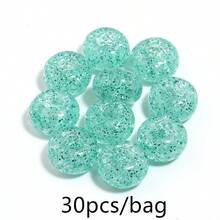 30 hạt/gói hạt acrylic lấp lánh pha lê, lỗ lớn 14mm, hạt rời tuyệt đẹp để làm trang sức, phụ kiện thủ công DIY làm băng đô cài tóc và dây đeo điện thoại, hiệu ứng ánh kim. - hạt - Xem 14
