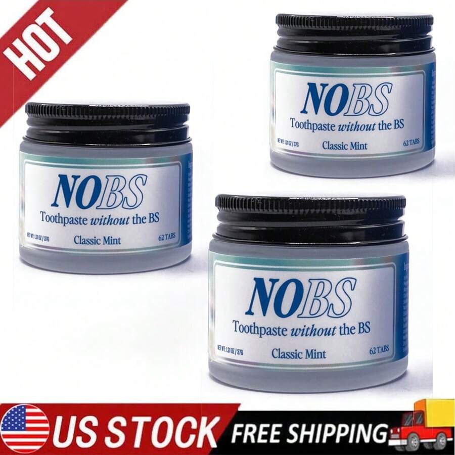 Nano Hydroxyapatite Toothpaste Tablets | Fluoride-Free & Plastic-Free Formula For Clean Teeth | Travel-Size, 1 Month Supply - 白色3 - 查看 1