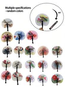 夏季清凉必备单品——便携式折叠小纸扇，传统风格彩绘纸扇，饰以地域特色图案，可180度翻转，轻巧便携，是旅行必备，也是馈赠亲友、复活节、母亲节、独立日、婚礼季、毕业季的理想之选。 - 彩色 - 查看 12