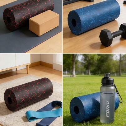 1/2 Pcs Hollow Yoga Foam Roller , Yoga Roller , Foam Column For Muscle Massage And Relaxation