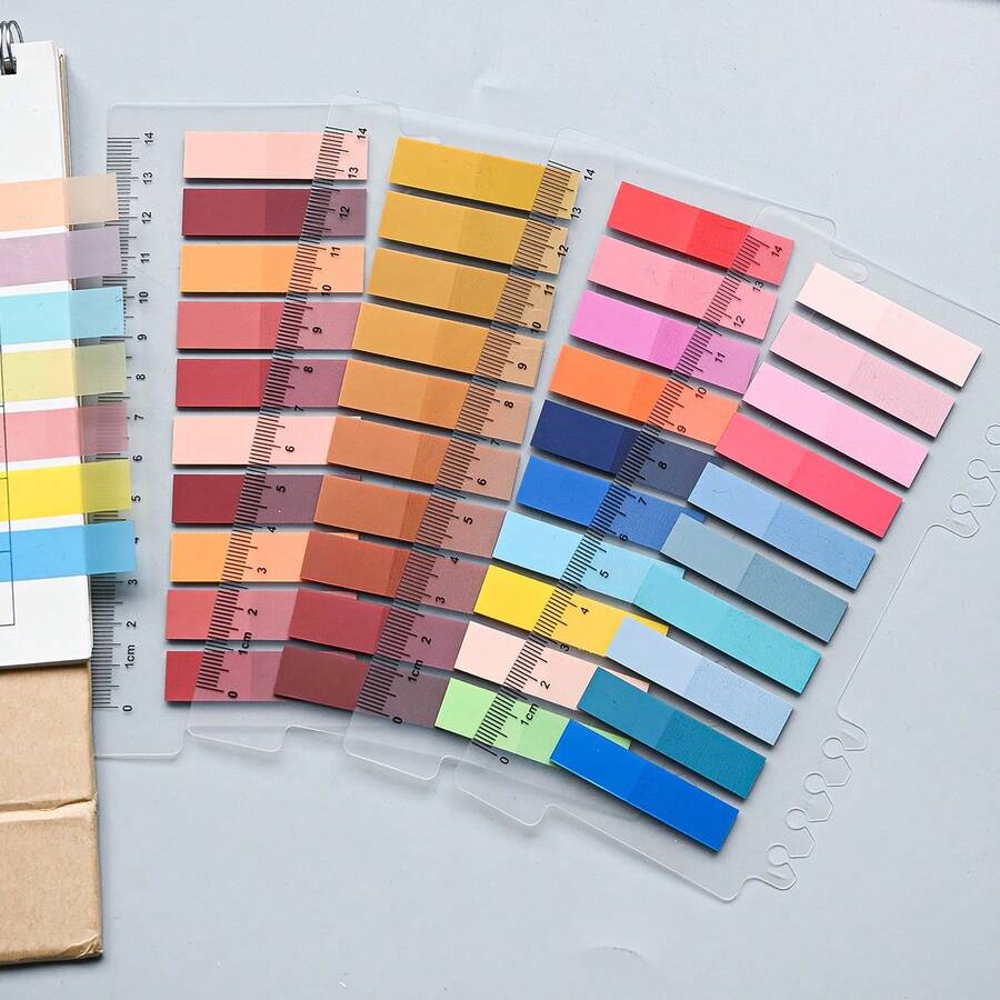 800 piezas/paquete 4 estilos de notas adhesivas transparentes de PET, pegatinas de índice con estilo europeo retro, adecuadas para estudiantes y uso de oficina - Unitalla - Ver 1