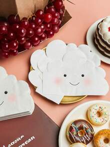 20/40 piezas de servilletas con forma de nubes sonrientes, ideales para fiestas de cumpleaños y fiestas temáticas - servilleta de papel - Ver 6