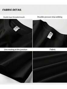 Heavy Cotton Summer New American High Street Round Neck Loose Short Sleeved T-Shirt Oversized Design Sense Niche High-End Sense, Cool Casual Fashion Versatile Half Sleeved Couple's Top - White - View 9