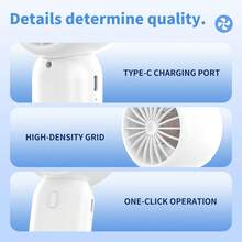 Handheld Small Fan, Mini Desktop Electric Fan, Portable USB Rechargeable, Student Dorm Cooling Gadget, 3-Speed Wind Speed Fast Cooling, For Home Office Travel, With 300mAh Battery - Handheld - View 3