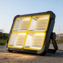 4 Pack Solar LED Flood Light Outdoor, Rechargeable Work Light With Power Bank Function, IP66 Waterproof Portable Security Floodlight For Garage, Construction Site, Camping, Emergency Lighting - 4 Pack - 查看 6
