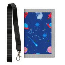 Funny Pattern Tri-Fold Wallet, Halter Wallet. Detachable Strap, Zipper Closure, Hook And Loop Design, Multiple Card Slots - Multicolor - View 6