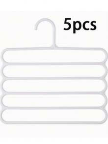 5 Packs White Household Non-Slip Multi-Layer Pants Rack Multifunctional Wardrobe 5-Tier Hanging Pants Hanger - 5 white - View 11