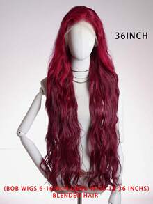 Tóc pha trộn được làm từ tóc người kết hợp với sợi tổng hợp và sợi protein. Tóc giả ren phía trước tổng hợp, ren 13*4, mật độ 180%, tóc giả sóng nhẹ, tóc giả gợn sóng có tóc con dành cho phụ nữ sử dụng hàng ngày và dự tiệc, tóc giả ren phía trước màu nâu tự nhiên, không cần keo, đã được tỉa sẵn (kiểu tóc bob 8-16 inch). - S99J - Xem 3