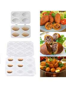1个4孔和9孔肉丸制作器，手动肉饼模具，厨房工具，馅料肉丸制作器，卷蛋糕甜点装饰 - 彩色 - 查看 5
