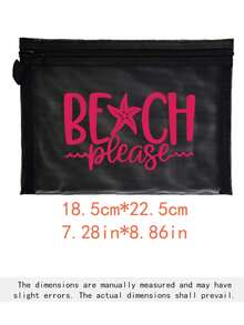 Túi đựng mỹ phẩm cỡ lớn, họa tiết chữ cái, túi đi biển, túi lưới in họa tiết. - Nhiều màu - Xem 10