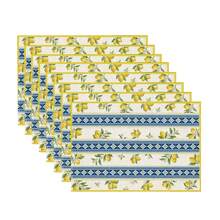 2/4/6/8件装柠檬印花长方形餐垫，适用于家庭、酒店、餐厅、节日庆典、宴会餐桌装饰 - 彩色 - 查看 9