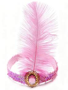 1pc Polyester Sequin Headband, 1920s Style Headpiece, Suitable For Single Ladies Halloween Party, Costume Play, Retro Party, Christmas, Wedding - Multicolor - View 11