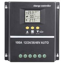 Controlador de carga solar MPPT con doble puerto USB, pantalla LCD retroiluminada, regulador de panel solar de 12V, 24V, 36V y 48V (adaptable) - A - Ver 1