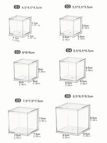Hộp đựng đồ vuông trong suốt 8 chiếc - Trong sáng - Xem 2
