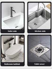 10pcs/50pcs Anti Mosquito Floor Drain Stickers, Self-Adhesive Hook And Loop, Sewer Sink Filter Stickers, Bathroom Hair Collectors, Easy To Install, Drainage Filter Stickers, Disposable, Suitable For Bathroom And Kitchen Sinks - A - View 10
