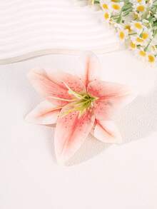 1个逼真大号百合花发夹，清新自然风格发饰，适合春夏外出和夏威夷风情，百搭日常/约会/度假发型，假日旅行必备。 - 彩色 - 查看 14