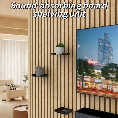 1 Giá đỡ tấm cách âm tối giản chịu lực cao, lắp đặt không cần khoan, giá đựng tấm cách âm, có hai màu đen/trắng, kệ đa chức năng phù hợp cho trang trí tường nhà, văn phòng, phòng thu âm. Tương thích với tấm cách âm, bình hoa, hoa tươi, cây mọng nước, chai rượu vang để lưu trữ và trưng bày.