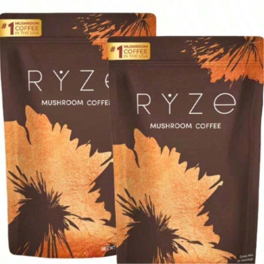 RYZE SUPERFOODS RY-ZE Organic Mushroom Coffee (30 Servings) | 6 Adaptogens + MCT Oil, Lion's Mane For Focus – USA Instant – Fuel Energy, Support Digestion & Immunity! - PACK - View 1