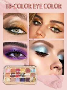 This 18 Color Eye Shadow Plate, Advanced Earth Color Eye Shadow Plate, Soft Color Presents Matte Pearlescent Gradient, Delicate Flash, Lasting Color Display, Multi Color Options, Suitable For Work, School, Dating And Daily Light Makeup Occasions All-Purpose Eye Makeup Plate - #02 - Xem 3