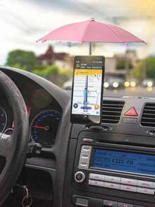 Smartphone Sun Umbrella, Smartphone Clip Umbrella, Waterproof Anti-UV Mini Umbrella With Phone Holder, Portable Phone Sun Shade, Mini Pink Umbrella, Phone Holder Umbrella, Outdoor Anti-Glare Phone Sun Umbrella, Travel Essential, Fitness, Study, Holiday, Camping, Vacation Accessory - Multicolor - View 3