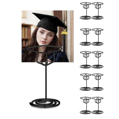 Bộ 10 giá đỡ thẻ ảnh tốt nghiệp, màu đen (thích hợp để trang trí bàn tiệc), thẻ số bàn và giá đỡ thẻ cho lễ tốt nghiệp, được thiết kế cho chủ đề tiệc tốt nghiệp năm 2026, trang trí tiệc, đồ dùng tốt nghiệp và đồ dùng bàn ăn khách sạn.
