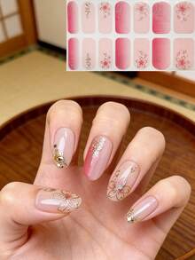 Damen Party Reise Nagelkunst Dekoration Rosa Blumenblatt Nagelaufkleber Heiße Tulpe Chrysantheme Nagelaufkleber DIY Freie Kombination - Verschiedenfarbig - Übersicht 1