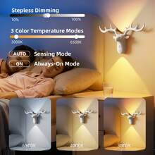 Smart LED Wall Lamp With Touch Dimming & Motion Sensor, Indoor LED Motion Sensor Wall Light, Eye-Protecting Ambient Light, 1200mAh USB Rechargeable Night Light ,Wireless Magnetic Wall Wash Lights,Suitable For Stairs,Porch,Hallway, Bathroom, Bedrooms, Cabinets, Living Room, Bar Cabinet - Multicolor - View 5