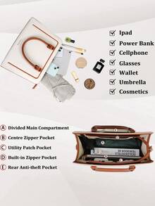 Handheld Tote Bag, Square Handbag, Top-Handle Tote Bag, Crossbody Anti-Theft Waterproof Tote Bag, Men's And Women's Handbag - Multicolor - View 2