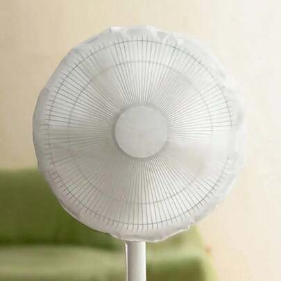 Funda universal contra el polvo para ventilador eléctrico, adecuada para todos los modelos de ventiladores, cubierta de protección contra el polvo de plástico PVC duradero, diseño fácil de limpiar para todas las estaciones, adecuada para el hogar y la oficina, estilo de borde de loto, apariencia minimalista, estructura resistente, accesorio de oficina, esencial para los usuarios