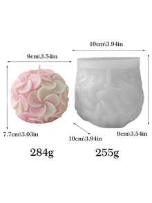 3D立体花球蜡烛硅胶模具 | DIY香薰石/手工皂/石膏装饰 | 3D立体浮雕花球造型 | 高品质家居装饰 | 硅胶材质 - 花球系列矽膠模具 - 查看 8