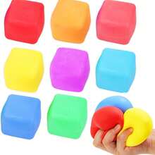 1pc Colorful Stress Relief Ball, Elastic Squeeze Ball, Stretch Pressure Ball, Sensory Finger Toy, Anxiety Relief Small Tool, Suitable For Birthday Party Gift, Can Be Used As Gashapon Filler, Adult Acupressure Massage Toy, Party Favor, Elastic Ball, Elastic Ball Toy, Sewing Party Decor, Elastic Squeeze Ball - Best Gift For Family And Friends (Random Color) - View 5