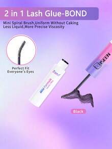 640片D型卷翘睫毛嫁接套装，30D/40D/50D睫毛簇，5-16mm混合单根睫毛，包含睫毛胶水、封层液、卸妆液、镊子，适合DIY睫毛嫁接 - 黑色 - 查看 10