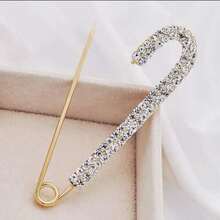 NEW 1 Set Women's Rhinestone Trouser Buckle Pins, Waist Clips For Adjusting Clothes Size, Stylish Belt & Waist Accessories, Perfect Christmas Gift - Vàng - Xem 1