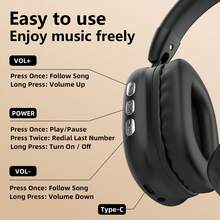 Foldable Twist Wireless Headphones, Comfortable Breathable Pressure-Free Over-Ear Headset, Wireless Headset For Online Video Chat And Calls, Built-In Microphone, Hi-Fi Sound Quality - View 6