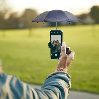 Smartphone Sun Umbrella, Smartphone Clip Umbrella, Waterproof Anti-UV Mini Umbrella With Phone Holder, Portable Phone Sun Shade, Mini Pink Umbrella, Phone Holder Umbrella, Outdoor Anti-Glare Phone Sun Umbrella, Travel Essential, Fitness, Study, Holiday, Camping, Vacation Accessory