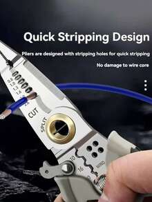 7-Inch Multi-Functional Wire Stripper - Professional Tool Gift, Electrician Crimping Pliers, Cable Stripping Scissors, Manual Tool - A - View 5