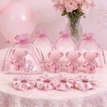 水疗主题睡衣派对套装：粉色发带、眼罩、发圈和透明包包 - 非常适合女孩睡衣派对、迎婴派对、水疗活动、母亲节和毕业派对 - 多色粉紅Spa派對套裝 - 查看 2