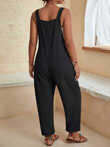 Women's Fashion Casual Everyday Versatile Jumpsuit Black Spring - Black - View 5