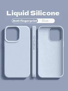 1pc Luxury Shockproof Case Compatible With Apple IPhone17Pro Max 17Pro 17 11 12 13 14 15 16 16Pro Max 14/15/16 Plus Liquid Silicone Cases Cover Phone Accessories - Baby Blue - View 1