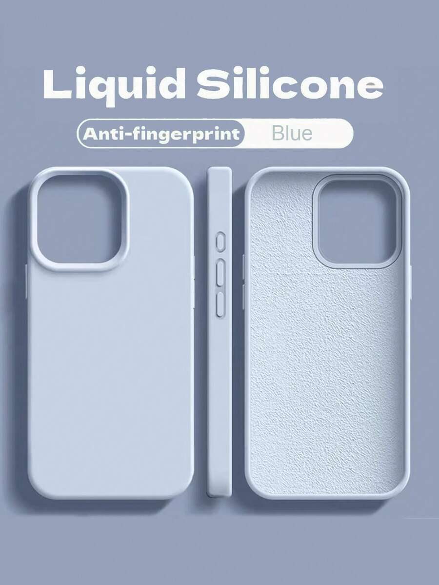 1pc Luxury Shockproof Case Compatible With Apple IPhone17Pro Max 17Pro 17 11 12 13 14 15 16 16Pro Max 14/15/16 Plus Liquid Silicone Cases Cover Phone Accessories - Baby Blue - View 1