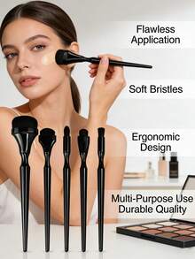 YZIMENG 5件套专业黑色化妆刷套装 - 黑色 - 查看 6