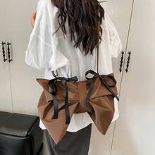 Large Capacity Bowknot Crossbody Bag For Daily Use - Coffee - View 8